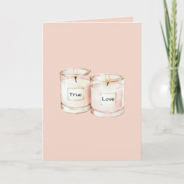 Roze Kaarsen Echte Liefde Kaart