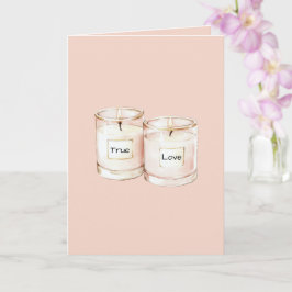 Roze Kaarsen Echte Liefde Kaart
