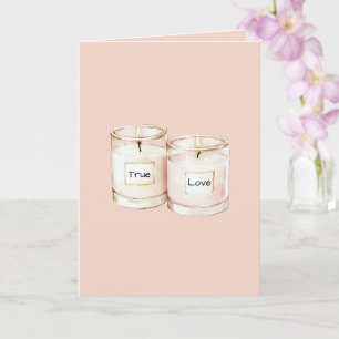 Roze Kaarsen Echte Liefde Kaart