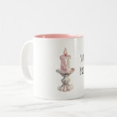 Roze kaarsenvlam tweekleurige koffiemok (Voorkant links)