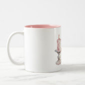 Roze kaarsenvlam tweekleurige koffiemok (Links)