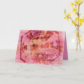 Roze Kaart (Gele Bloem)