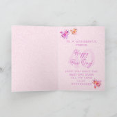 Roze  Kaart bij de 40e verjaardag van de geboorte (Binnen)