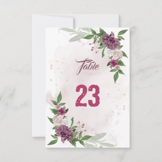 roze kaart met botanisch tabelnummer (Achterkant)