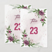 roze kaart met botanisch tabelnummer (Voorkant / Achterkant)