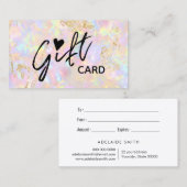 roze kaart met cadeaubonnen visitekaartje (Voorkant / Achterkant)