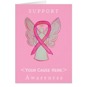 Roze kaart met Ribbon Angel Gepersonaliseerd