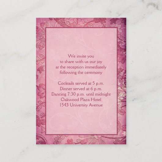 Roze Kaart van de Opvangbehuizing van Floral Paisl (Voorkant)