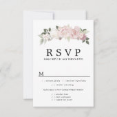Roze Kaart van het Wit-Floral Berichten RSVP, maal (Voorkant)