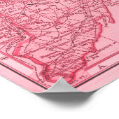 Roze kaart van New York City Poster (Hoek)