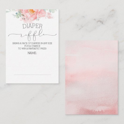 Roze Kaart voor flessenverlichting Raffle Ticket E (Voorkant / Achterkant)