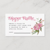 Roze Kaart voor flessenverlichting Raffle Ticket E (Voorkant)