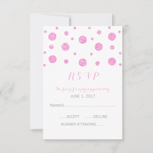Roze Kaart voor Glitter Confetti Response (Voorkant)