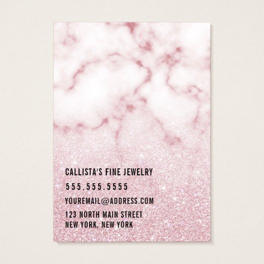 Roze Kaart voor Glitter Marble Ombre oorringen (Achterkant)