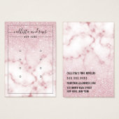 Roze Kaart voor Glitter Marble Ombre oorringen (Voorkant /achterkant)