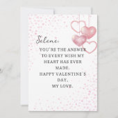 Roze kaart voor het hart Happy Valentijnsdag (Voorkant)