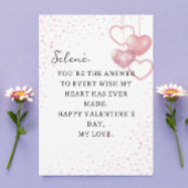 Roze kaart voor het hart Happy Valentijnsdag