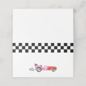 Roze kaart voor rackmeiden op geboortedag plaatskaartje (Buitenkant ongevouwen)