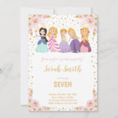 Roze Kaarten van Floral Glitter Princess (Voorkant)