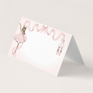 Roze kaartje met ballerina feest decoratie kaart