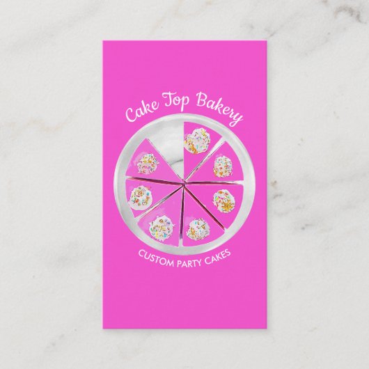 Roze Kaas Cake Bovenste Plak Visitekaartje (Voorkant)