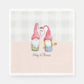 Roze kabouter in liefde Waterverf met de hand gesc Servet (Voorkant)