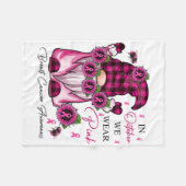 Roze kabouter In oktober Draag we Roze Borstkanker Fleece Deken (Voorkant (Horizontaal))