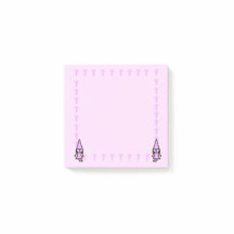 Roze kabouter met paddestoelen Post-it-briefjes