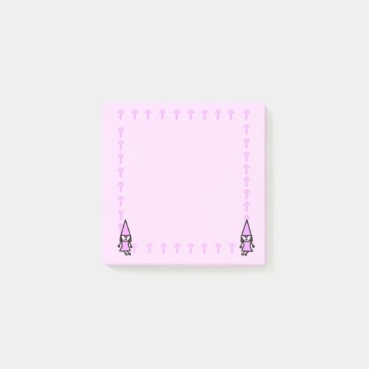 Roze kabouter met paddestoelen Post-it-briefjes Post-it® Notes (Voorkant)