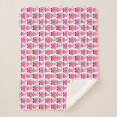 Roze kabouterharten bos Scandinavische cute Sherpa Deken (Voorkant)