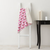 Roze kabouterharten bos Scandinavische cute Sherpa Deken (In situ)