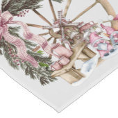 Roze kabouters en wagenwiel korte tafelloper (Hoek)