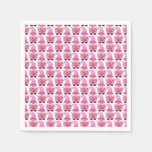 Roze kabouters harten bosland Scandinavisch schatt Servet