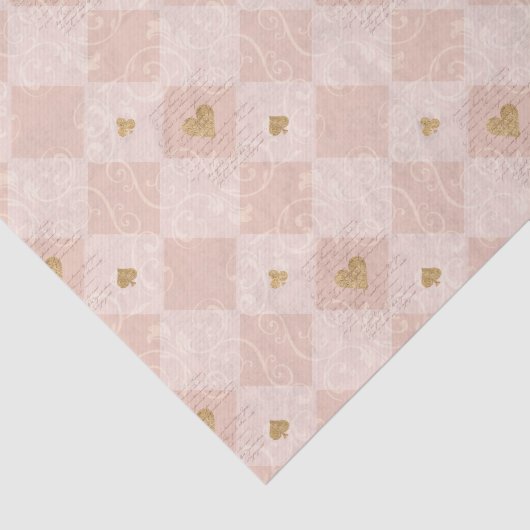 roze kaf- en afspeelkaarteenheden tissuepapier (Detail)