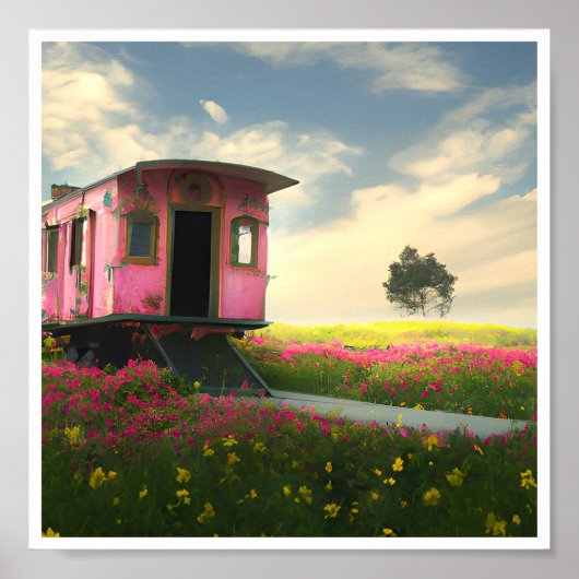 Roze kajuitprintbaar poster (Voorkant)