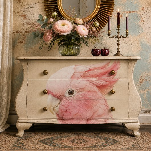 Roze Kaketoe Decoupage Tissuepapier