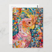 Roze kaketoe in Aboriginal Dot Art Style Briefkaart (Voorkant / Achterkant)