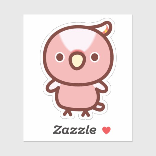 Roze kaketoe sticker (Vel)