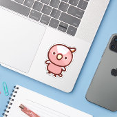 Roze kaketoe sticker (Laptop met iPhone)