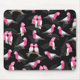 Roze kaketoes vogelpatroon muismat