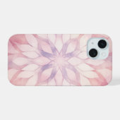 Roze Kaleidoscoop iPhone 15 Case (Achterkant horizontaal)