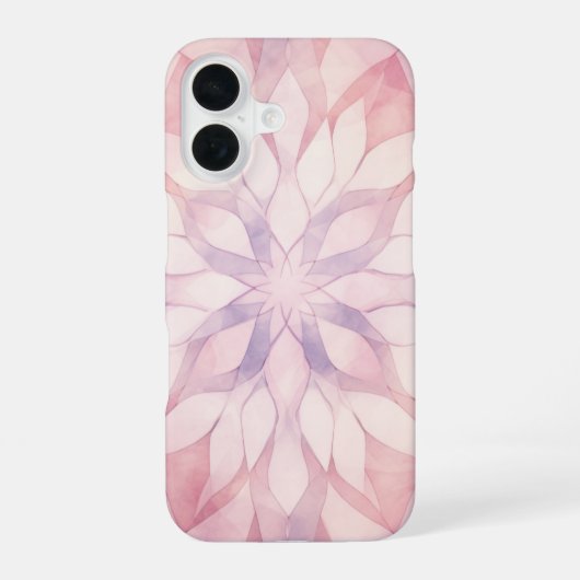 Roze Kaleidoscoop iPhone 16 Hoesje (Achterkant)