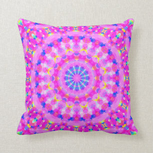 Roze Kaleidoscoop Meditatiekussen Kussen
