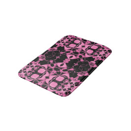 Roze Kaleidoscoop met Zwart Badmat