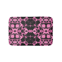 Roze Kaleidoscoop met Zwart Badmat