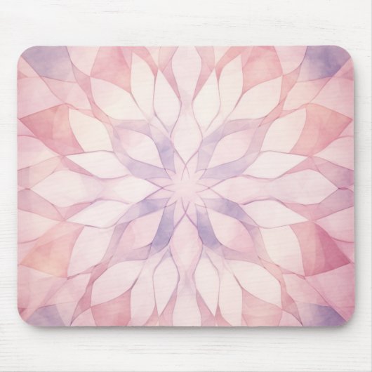 Roze Kaleidoscoop Muismat (Voorkant)