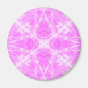Roze kaleidoscoop patroon ster magneet