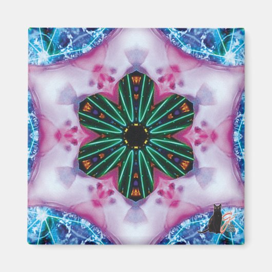 Roze Kaleidoscoopmagneet Magneet (Voorkant)