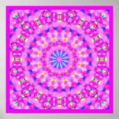 Roze Kaleidoscope Meditation Poster w Border Small (Voorkant)