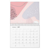 Roze kalender met abstracte kunst (Jan 2027)